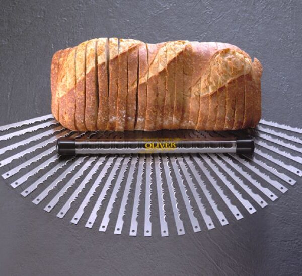 Bread and bun slicer replacement blades from Oliver Packaging.