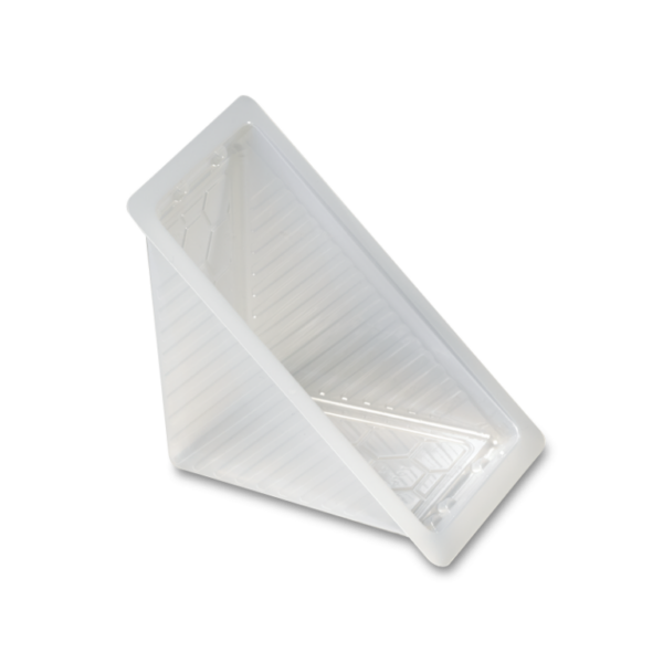 Plastic sandwich wedge tray